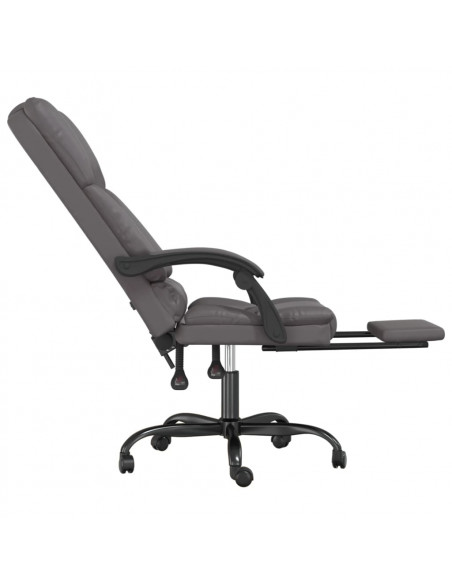 Poltrona da Ufficio Massaggiante Reclinabile Grigio Similpelle
