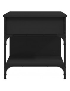 Tavolino da Salotto Nero 70x50x50cm Legno Multistrato Metallo
