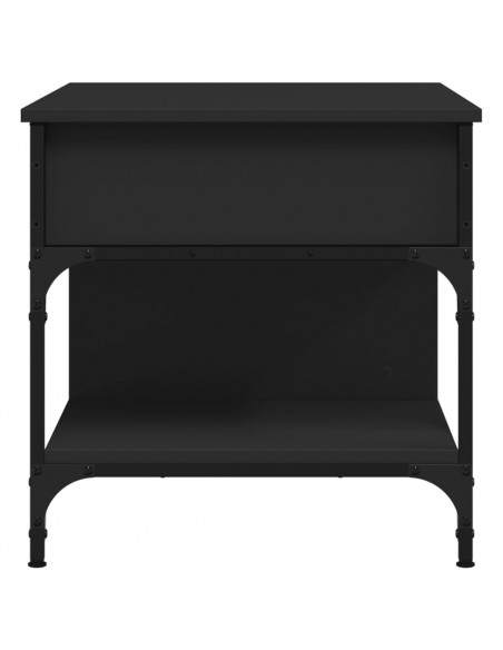 Tavolino da Salotto Nero 70x50x50cm Legno Multistrato Metallo