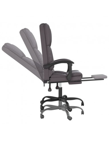 Poltrona da Ufficio Massaggiante Reclinabile Grigio Similpelle
