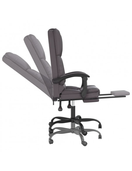 Poltrona da Ufficio Massaggiante Reclinabile Grigio Similpelle