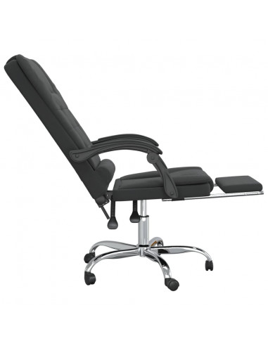 Poltrona da Ufficio Massaggiante Reclinabile Nera in Velluto