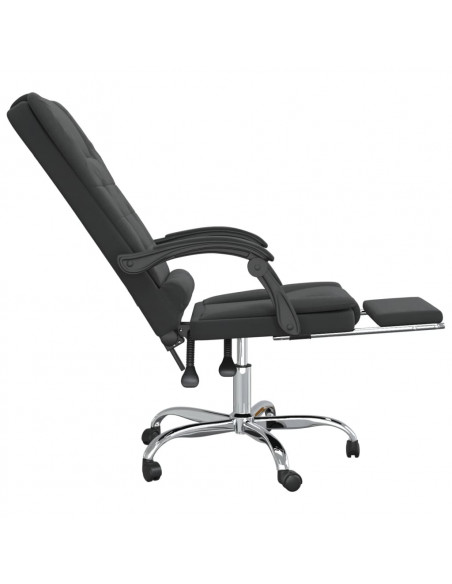 Poltrona da Ufficio Massaggiante Reclinabile Nera in Velluto