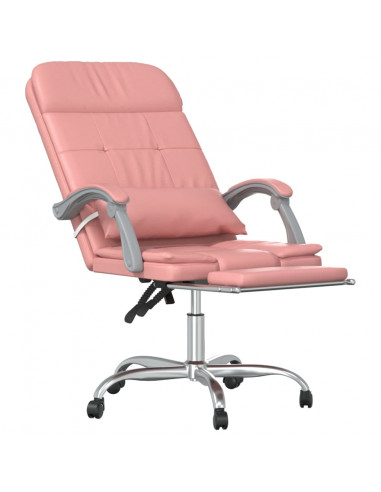 Poltrona da Ufficio Massaggiante Reclinabile rosa in Similpelle