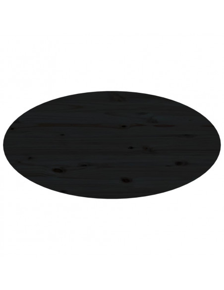 Tavolino da Salotto Nero 80x40x35 cm in Legno Massello di Pino