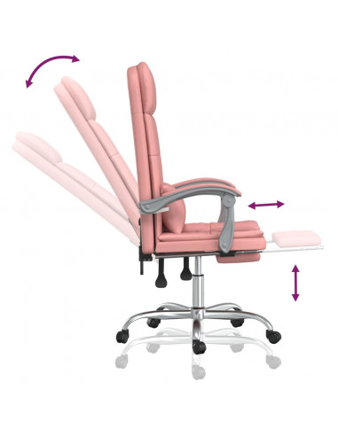 Poltrona da Ufficio Massaggiante Reclinabile rosa in Similpelle