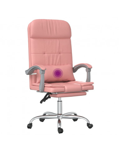 Poltrona da Ufficio Massaggiante Reclinabile rosa in Similpelle