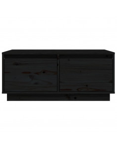 Tavolino da Salotto Nero 80x50x35 cm Legno Massello di Pino