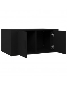 Tavolino da Salotto Nero 80x50x36 cm in Legno Multistrato