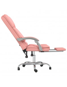 Poltrona da Ufficio Massaggiante Reclinabile rosa in Similpelle 2