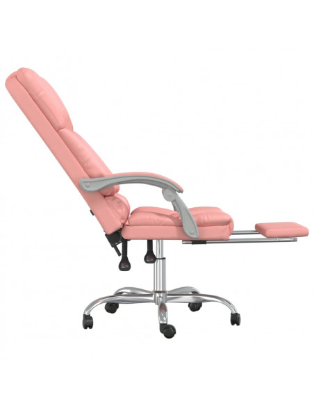 Poltrona da Ufficio Massaggiante Reclinabile rosa in Similpelle