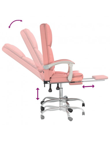 Poltrona da Ufficio Massaggiante Reclinabile rosa in Similpelle