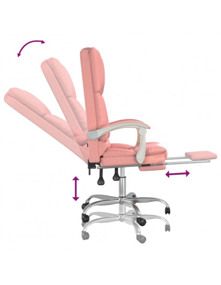 Poltrona da Ufficio Massaggiante Reclinabile rosa in Similpelle