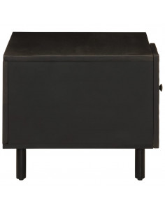 Tavolino da Salotto Nero 80x50x40 cm in Legno Massello di Mango