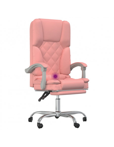 Poltrona da Ufficio Massaggiante Reclinabile rosa in Similpelle