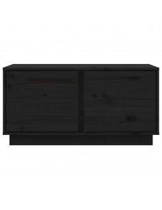 Tavolino da Salotto Nero 80x50x40 cm Legno Massello di Pino
