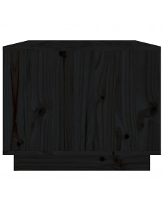 Tavolino da Salotto Nero 80x50x40 cm Legno Massello di Pino