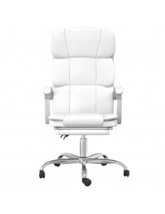 Poltrona da Ufficio Reclinabile Bianca in Similpelle 2