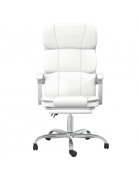 Poltrona da Ufficio Reclinabile Bianca in Similpelle