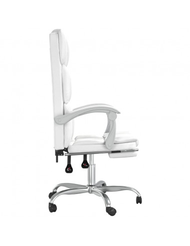 Poltrona da Ufficio Reclinabile Bianca in Similpelle