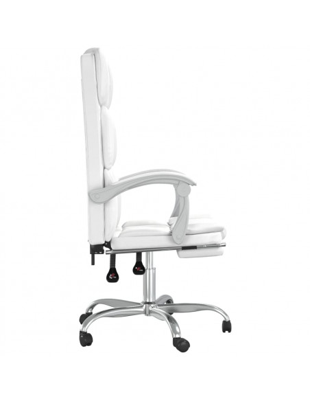 Poltrona da Ufficio Reclinabile Bianca in Similpelle