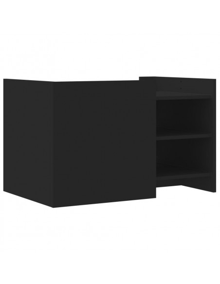 Tavolino da Salotto Nero 80x50x50 cm in Legno Multistrato