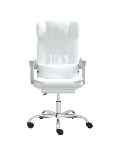 Poltrona da Ufficio Reclinabile Bianca in Similpelle 2