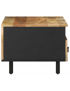 Tavolino da Salotto Nero 80x54x40cm Legno Massello Mango Grezzo