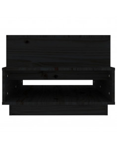 Tavolino da Salotto Nero 80x55x40,5 cm Legno Massello di Pino