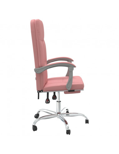 Poltrona da Ufficio Reclinabile Rosa in Similpelle
