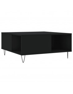 Tavolino da Salotto Nero 80x80x36,5 cm in Legno Multistrato