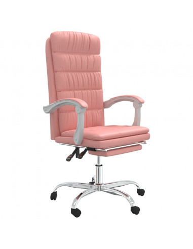 Poltrona da Ufficio Reclinabile Rosa in Similpelle