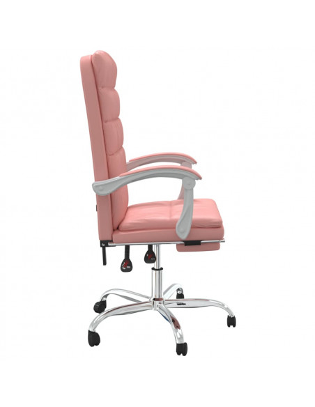 Poltrona da Ufficio Reclinabile Rosa in Similpelle