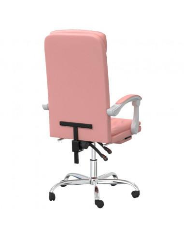 Poltrona da Ufficio Reclinabile Rosa in Similpelle