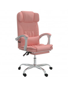 Poltrona da Ufficio Reclinabile Rosa in Similpelle 2