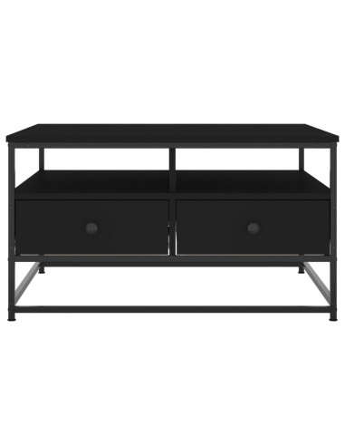 Tavolino da Salotto Nero 80x80x45 cm in Legno Multistrato