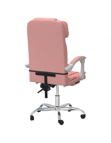 Poltrona da Ufficio Reclinabile Rosa in Similpelle