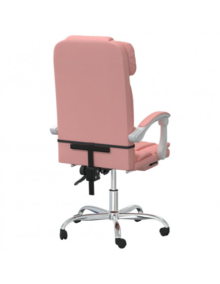 Poltrona da Ufficio Reclinabile Rosa in Similpelle