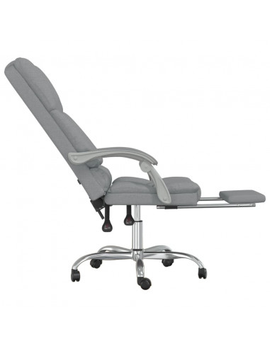 Sedia da Ufficio Massaggio Reclinabile Grigio chiaro in Tessuto