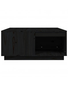 Tavolino da Salotto Nero 80x81x36,5 cm Legno Massello di Pino