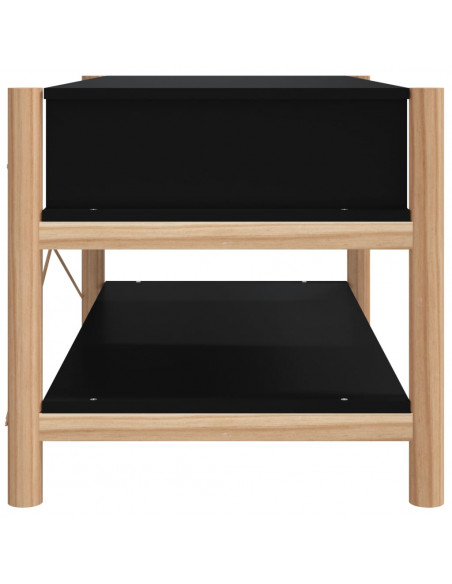 Tavolino da Salotto Nero 82x48x45 cm in Legno Multistrato