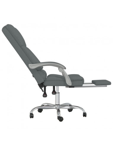 Sedia da Ufficio Massaggio Reclinabile Grigio Scuro in Tessuto