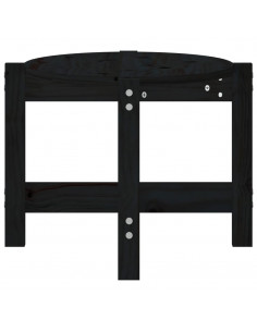 Tavolino da Salotto Nero 87x48x35 cm in Legno Massello di Pino
