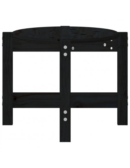 Tavolino da Salotto Nero 87x48x35 cm in Legno Massello di Pino