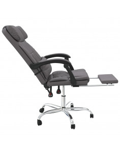 Poltrona da Ufficio Massaggiante Reclinabile Grigio Similpelle 2