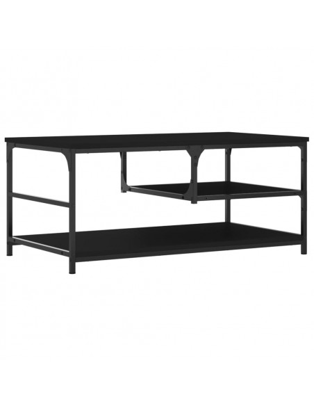 Tavolino da Salotto Nero 90x49x40 cm in Legno Multistrato