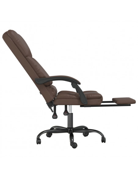 Poltrona da Ufficio Massaggiante Reclinabile marrone Similpelle