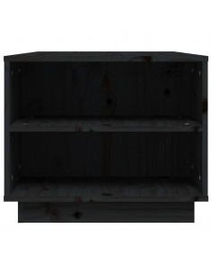 Tavolino da Salotto Nero 90x49x40,5 cm Legno Massello di Pino