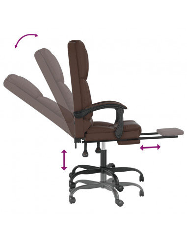 Poltrona da Ufficio Massaggiante Reclinabile marrone Similpelle