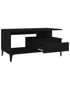 Tavolino da Salotto Nero 90x49x45 cm in Legno Multistrato